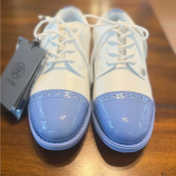 NEW⛳️G/FORE Women Quilted Cap Toe Gallivanter Golf Shoes Snow/Vista Blue size 5 - Picture 8 of 10